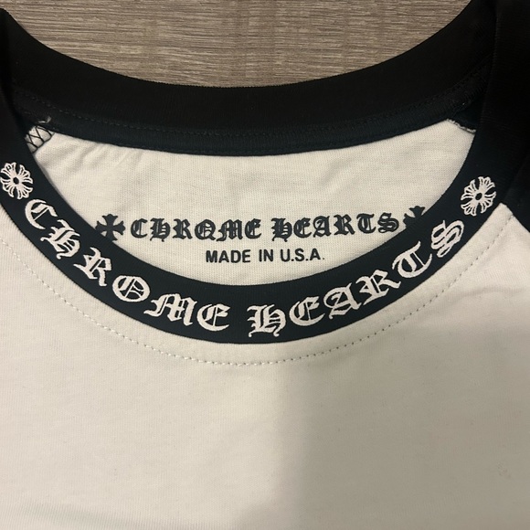 Chrome Hearts Black and White Long Sleeve Raglan Graphic Tee - Picture 3 of 4